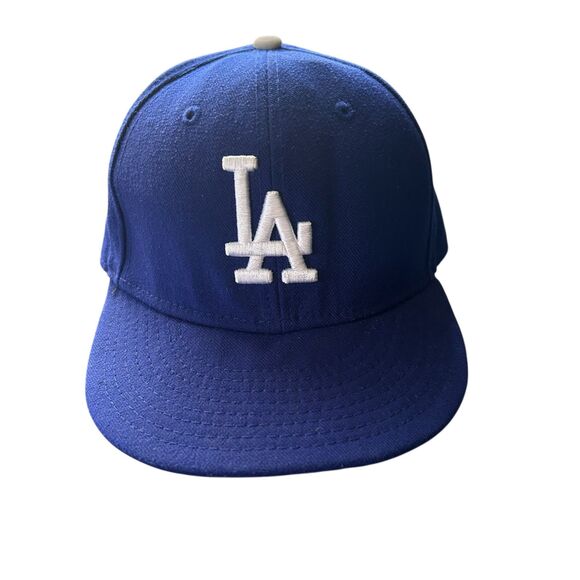 New Era 59FIFTY Los Angeles Dodgers Fitted Hat Blue 7 5/8 MLB On-Field Cap - Picture 1 of 8